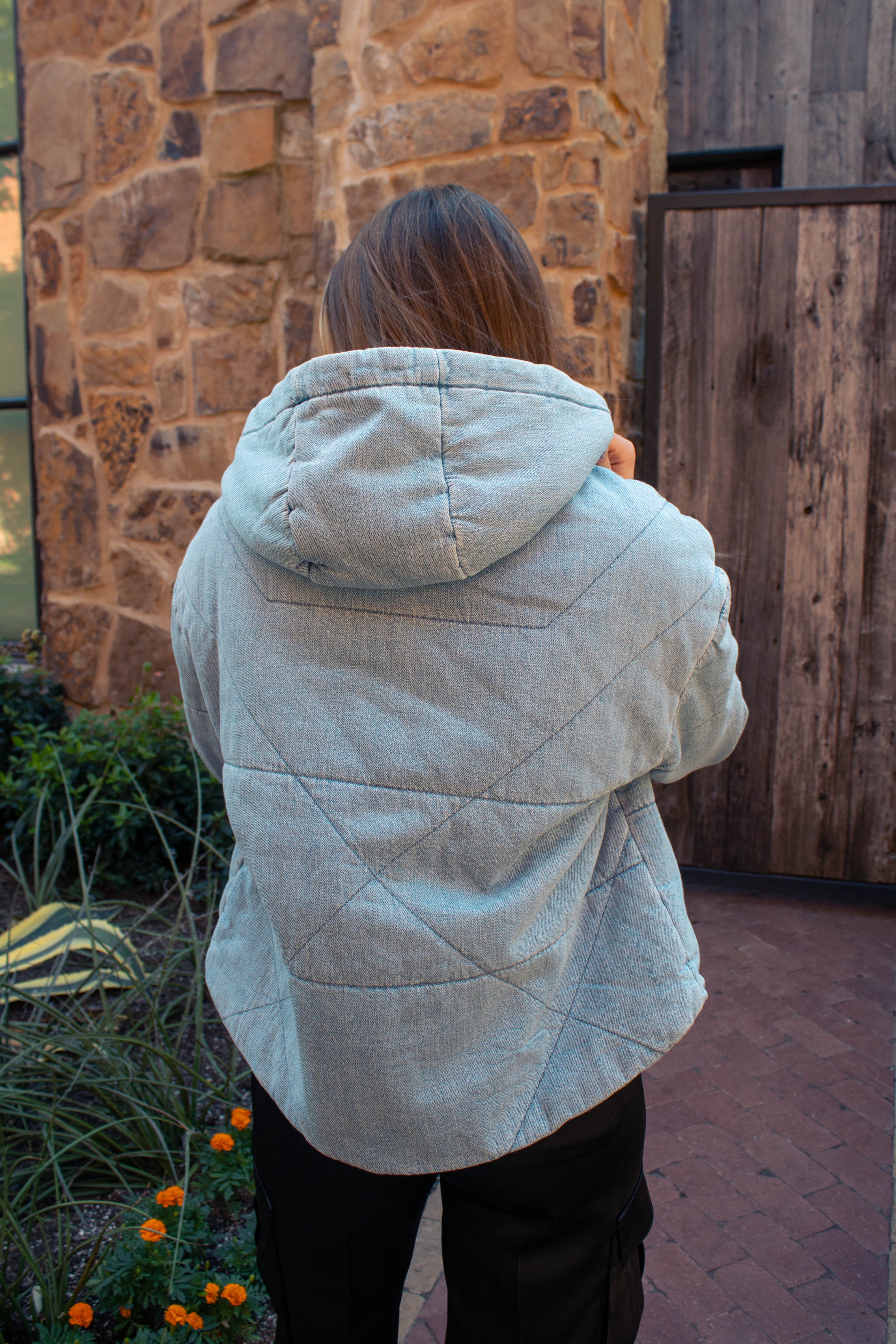 Denim Puffer Jacket