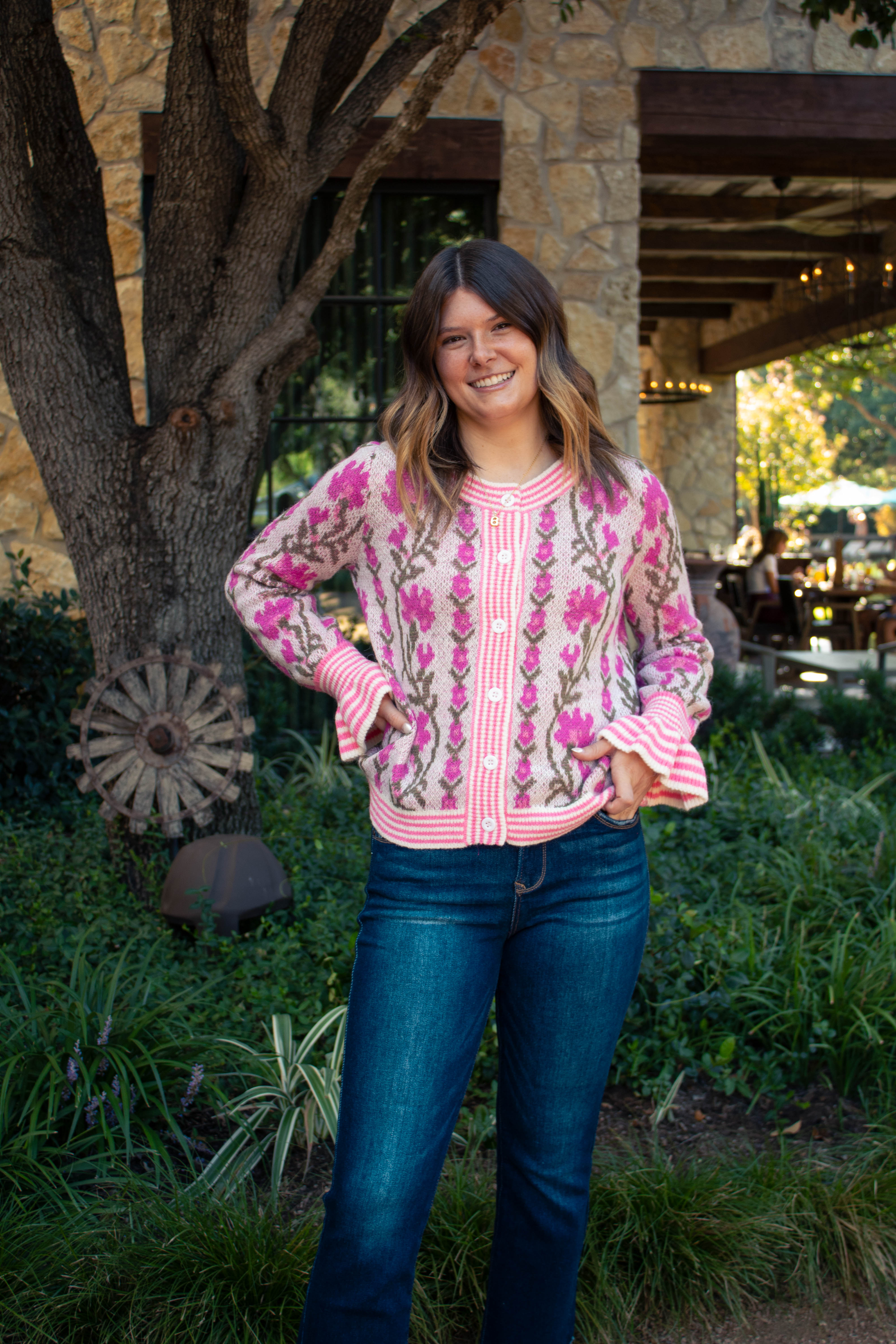 Floral sweater cardigan