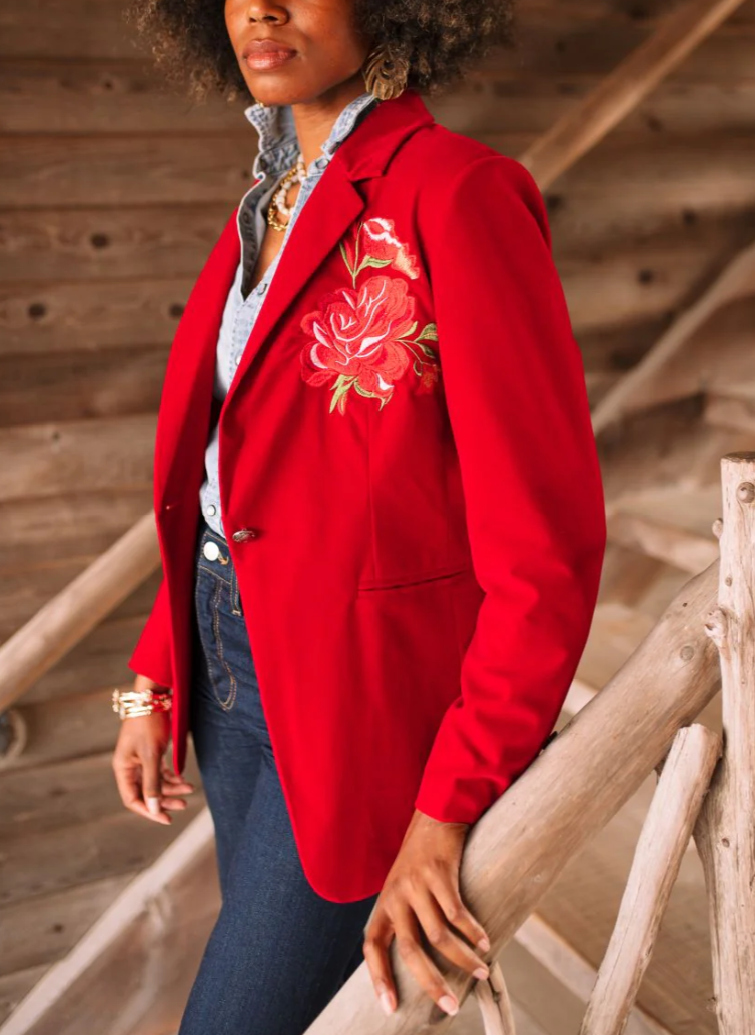 Red Velvet Blazer by RQ
