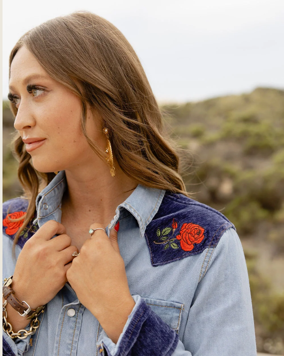Denim Darling Button Up by Rodeo Qunicy