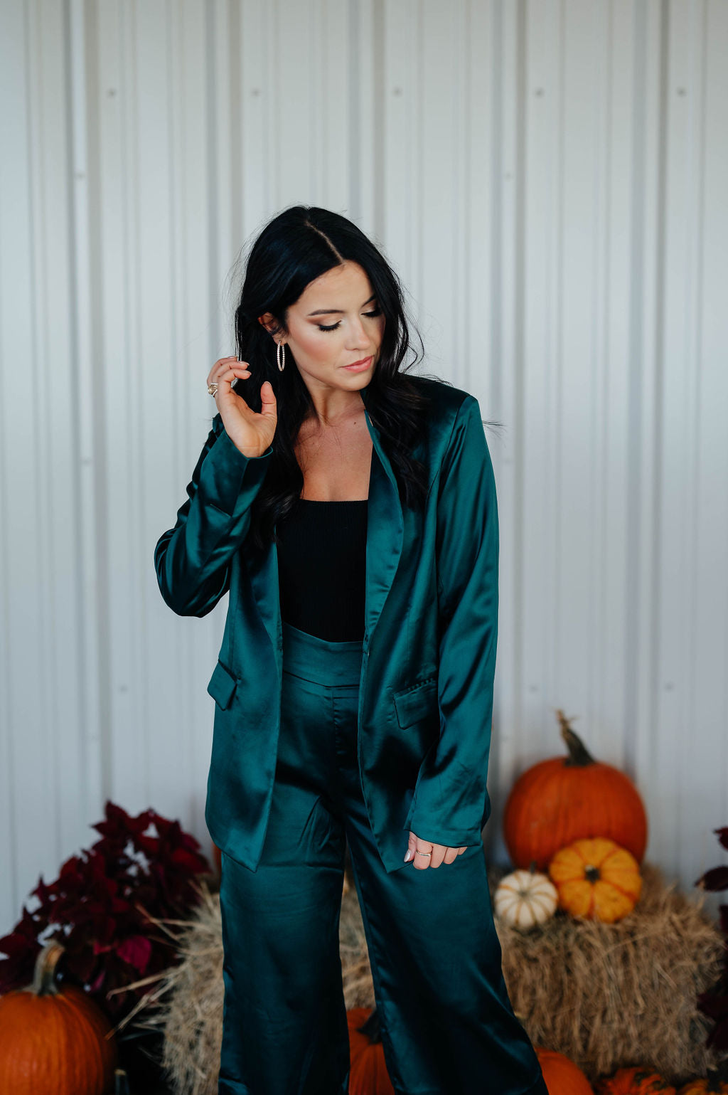 Satin Hunter Green Blazer