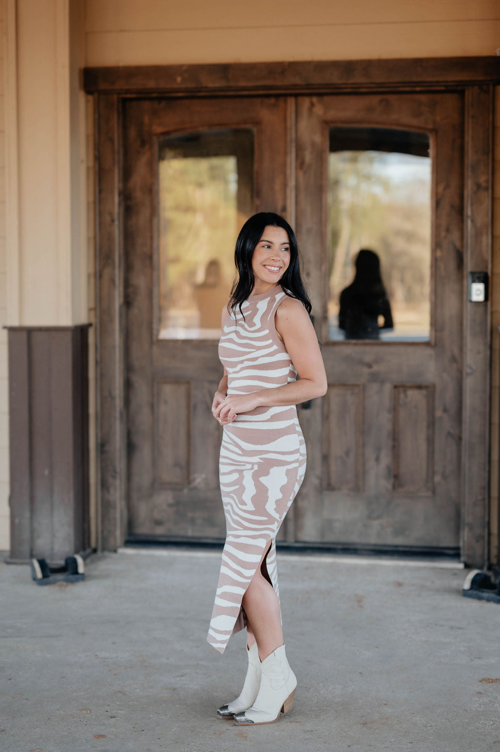 Taupe Zebra Dress