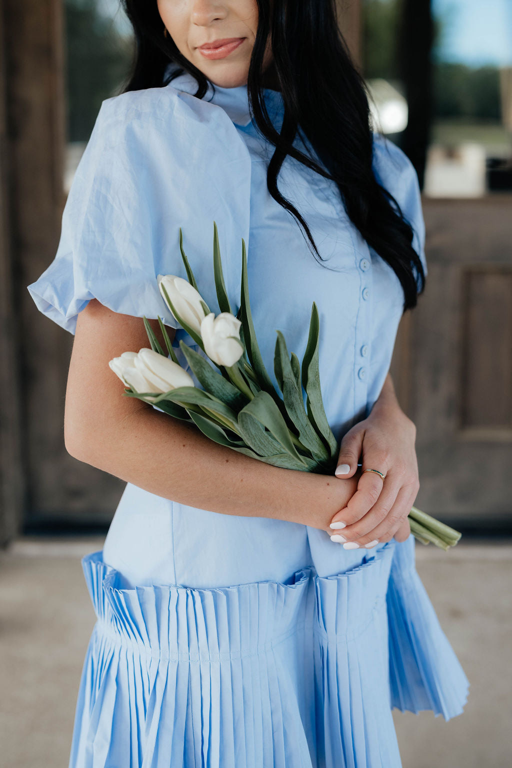 Pleated Hem Skirt Dress