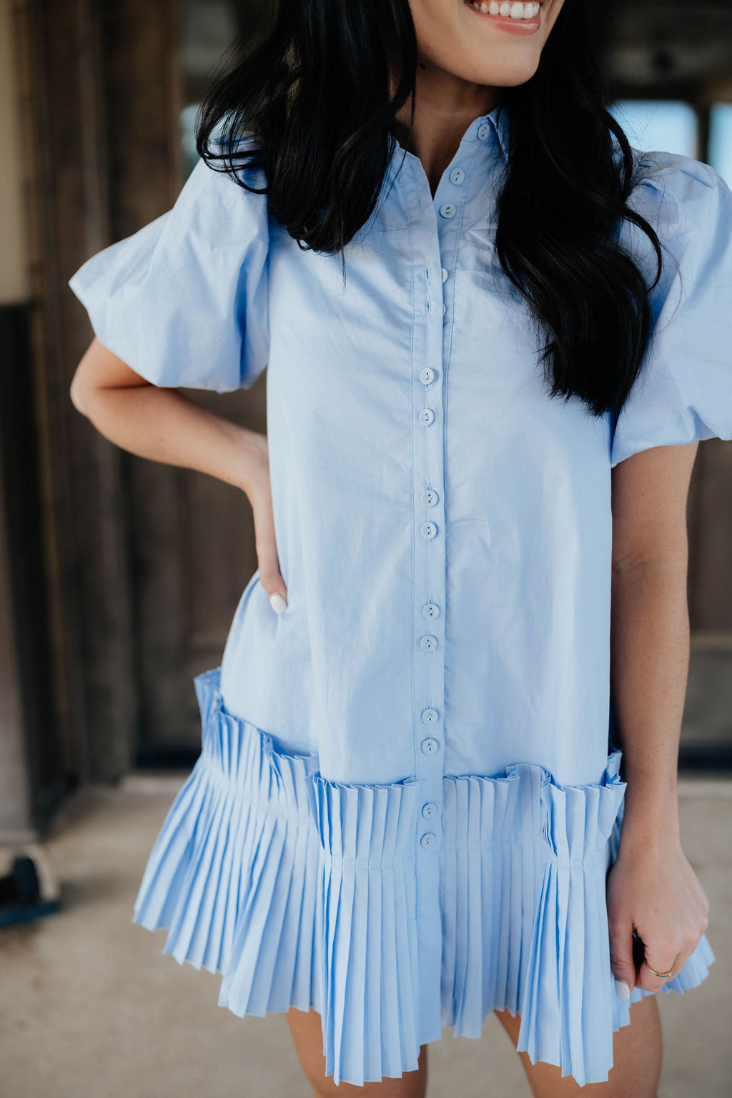 Pleated Hem Skirt Dress