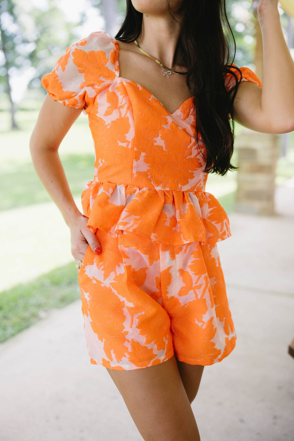 Sweet Orange Floral Top