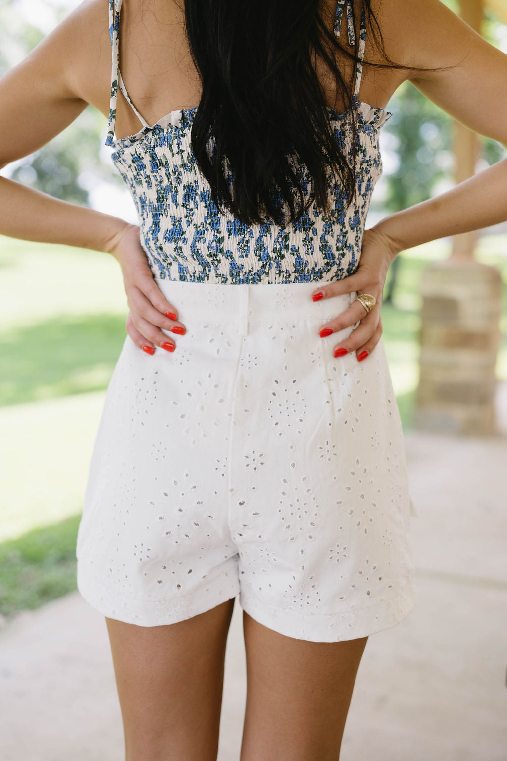 Textured Ivory Shorts