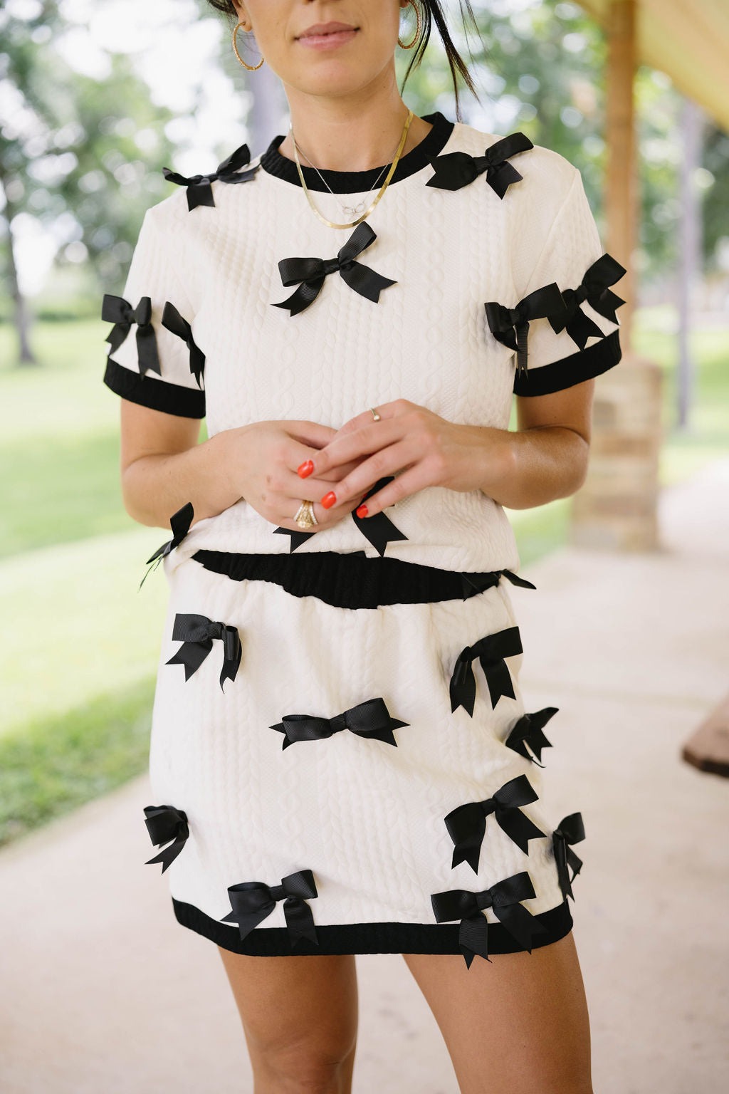Cream & Black Bow Top | Gracefully You Cream & Black Bow Top | Gracefully You