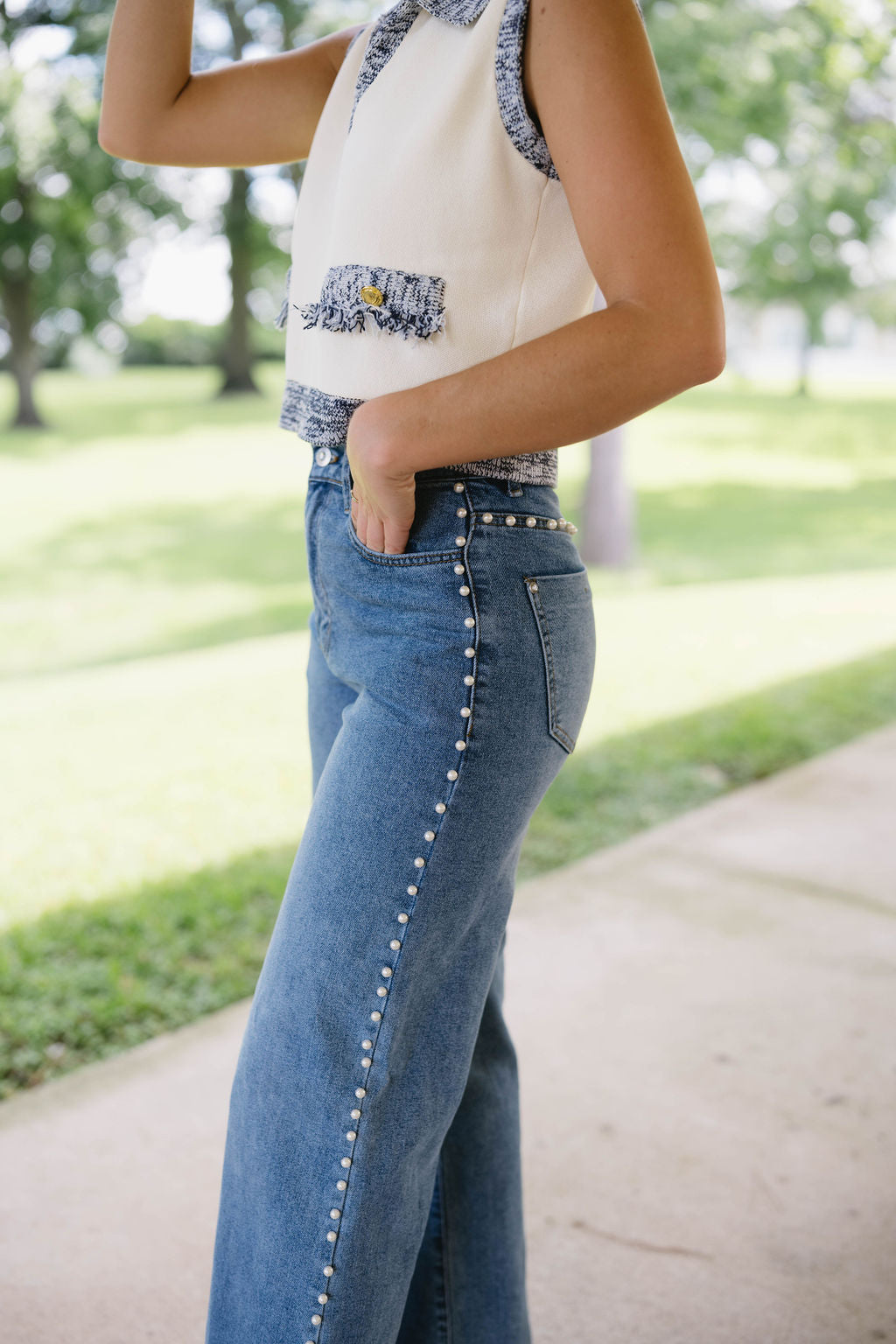 Pearl High Rise Wide Leg Jeans