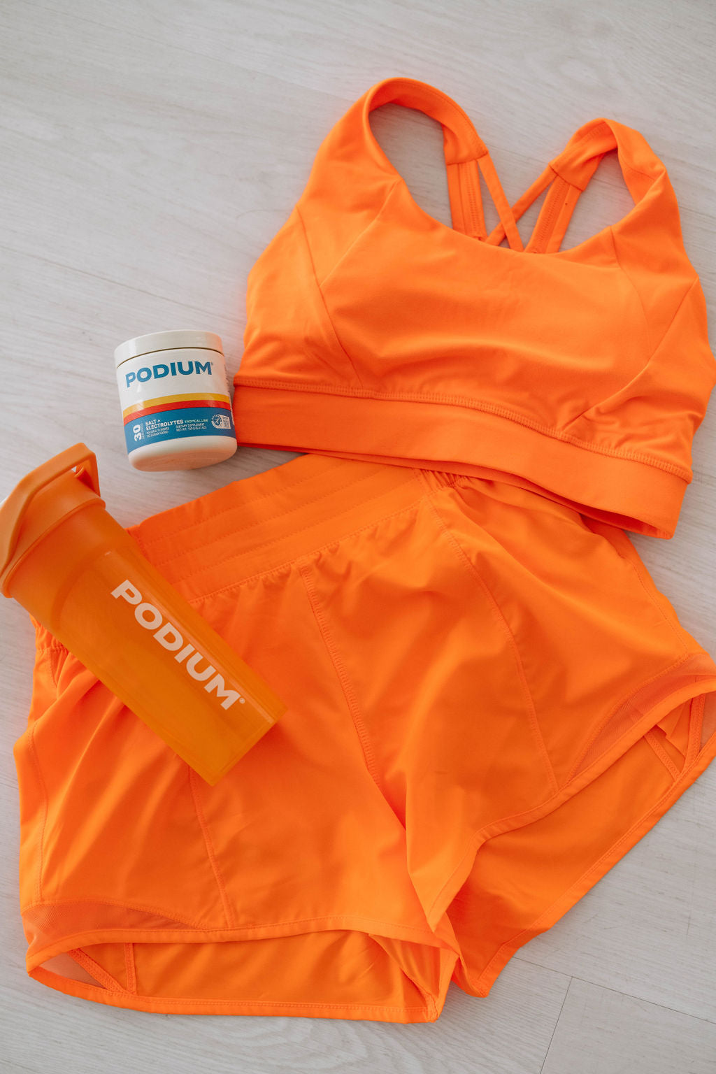 Exercise Shorts in Highlight Orange