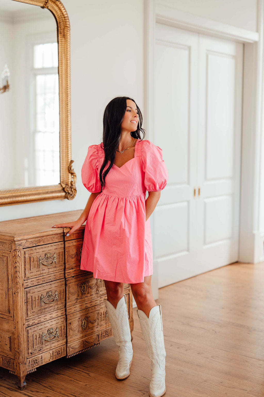 Sweetheart Puff Sleeve Dress