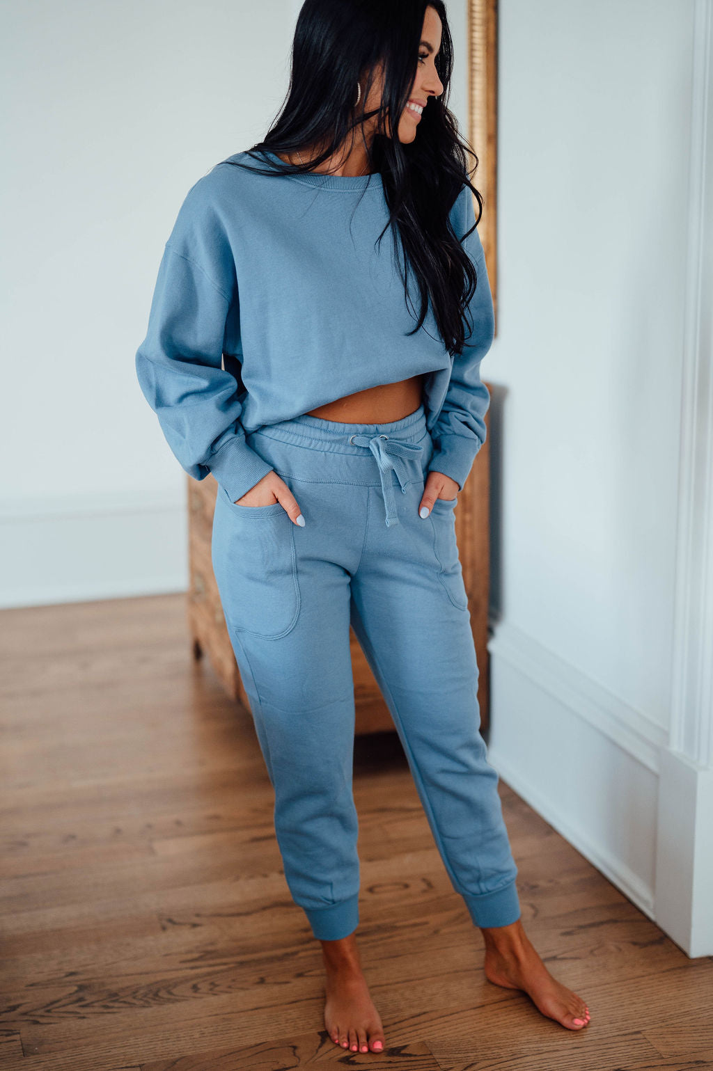 Relaxed Jogger Pants in Blue
