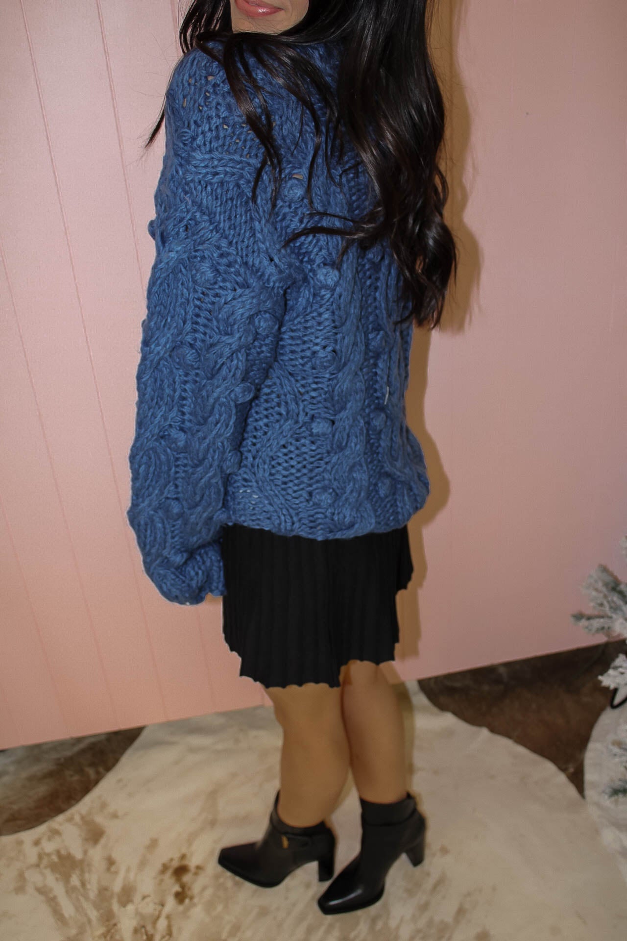 Tufted Teal Sweater