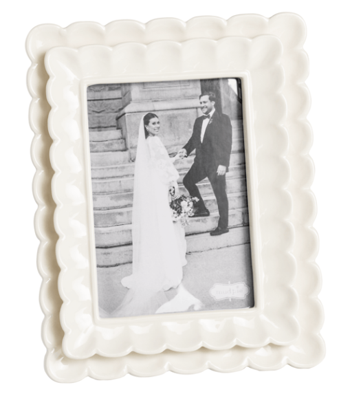 Large White Scalloped Frame