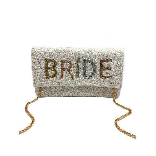 Tonal Beaded Bride Clutch